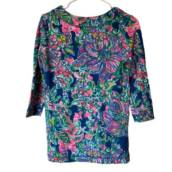 Lilly Pulitzer Justina Top Indigo Exotic size Extra Small XS - Picture 2 of 10
